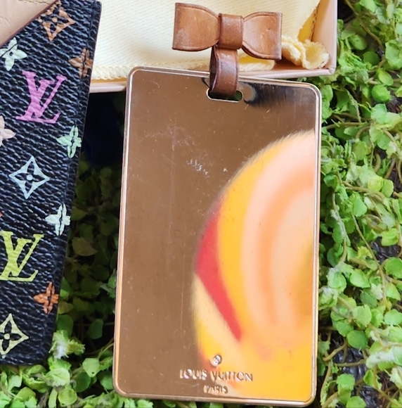 LOUIS VUITTON Black Multicolor LV Logo Mirror Credit Card Hotel Key Holder Case - Picture 15 of 16